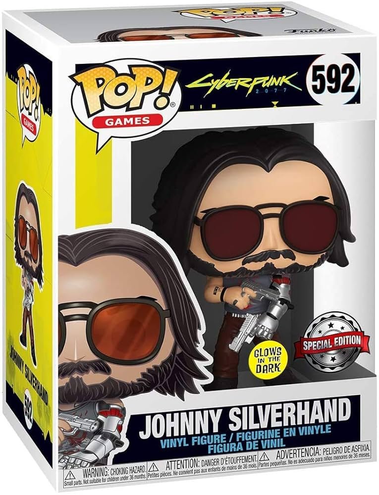 Funko Pop! Johnny Silverhand Glow GITD # 592 Cyberpunk 2077 Special Edition figura tv toy toys