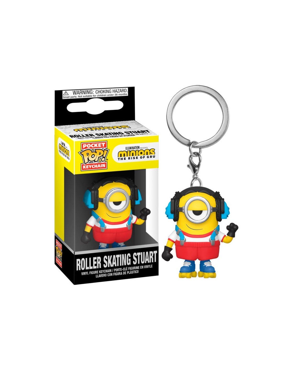 Funko POP! keychain pajama roller skating stuart minions llavero pocket figure toy