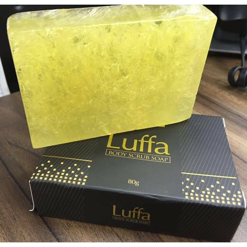 1x FLUFFY LUFFA Body Scrub Whitening Soap REMOVE DIRT Dead Skin Cells 80g