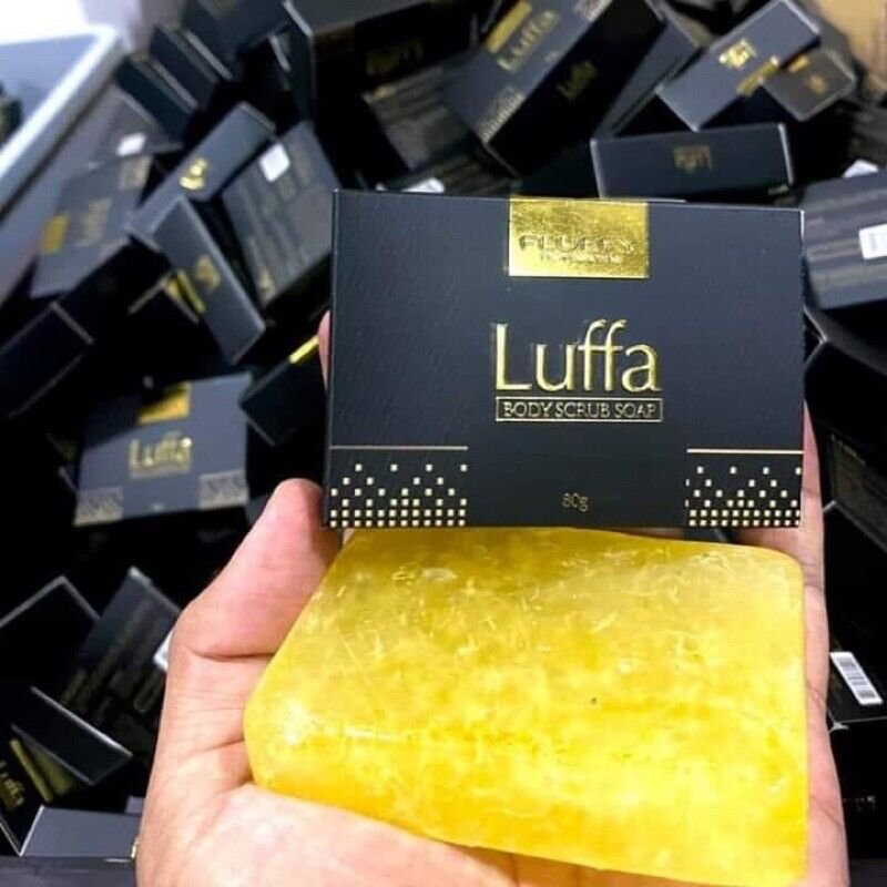 1x FLUFFY LUFFA Body Scrub Whitening Soap REMOVE DIRT Dead Skin Cells 80g