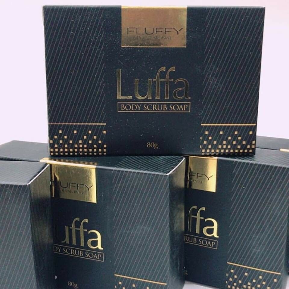 1x FLUFFY LUFFA Body Scrub Whitening Soap REMOVE DIRT Dead Skin Cells 80g