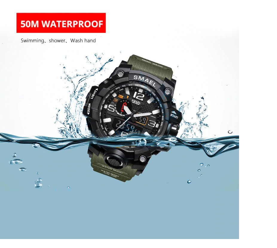 smael watch water resistant dual time