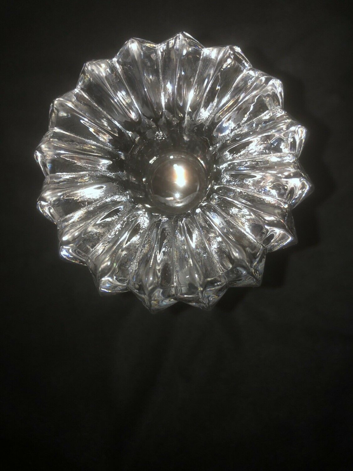 Vintage Crystal Glass Taper Candle Holders 4" Tall