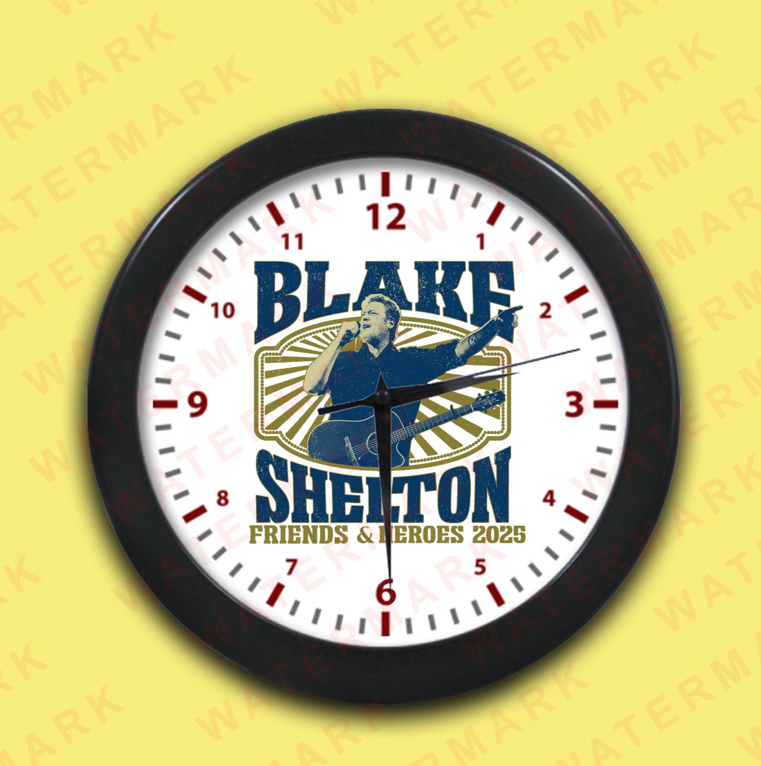 BLAKE SHELTON HITS THE ROAD WITH HIS &acirc;��FRIENDS & HEROES&acirc;�� 2025 TOUR Wall Clocks