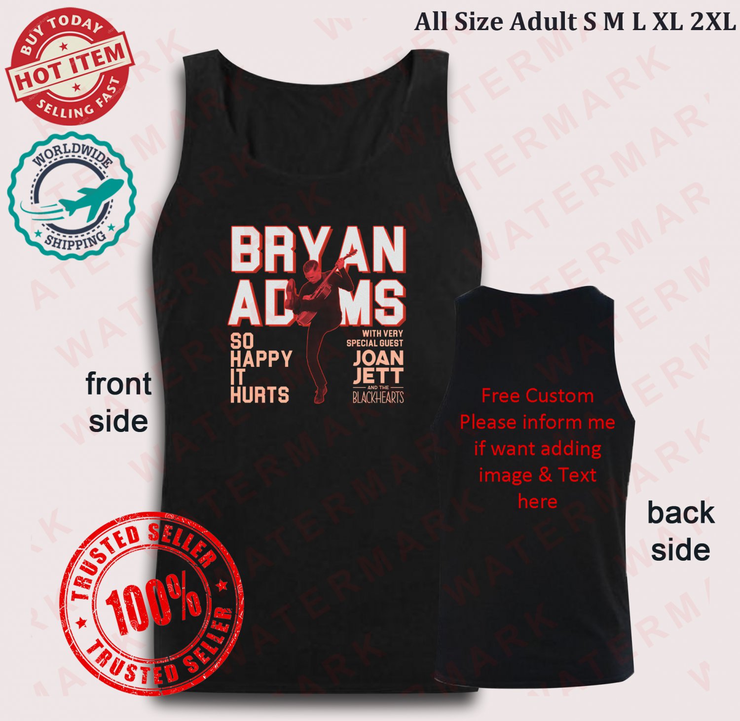 BRYAN ADAMS SO HAPPY IT HURTS ON TOUR 2025 tank top