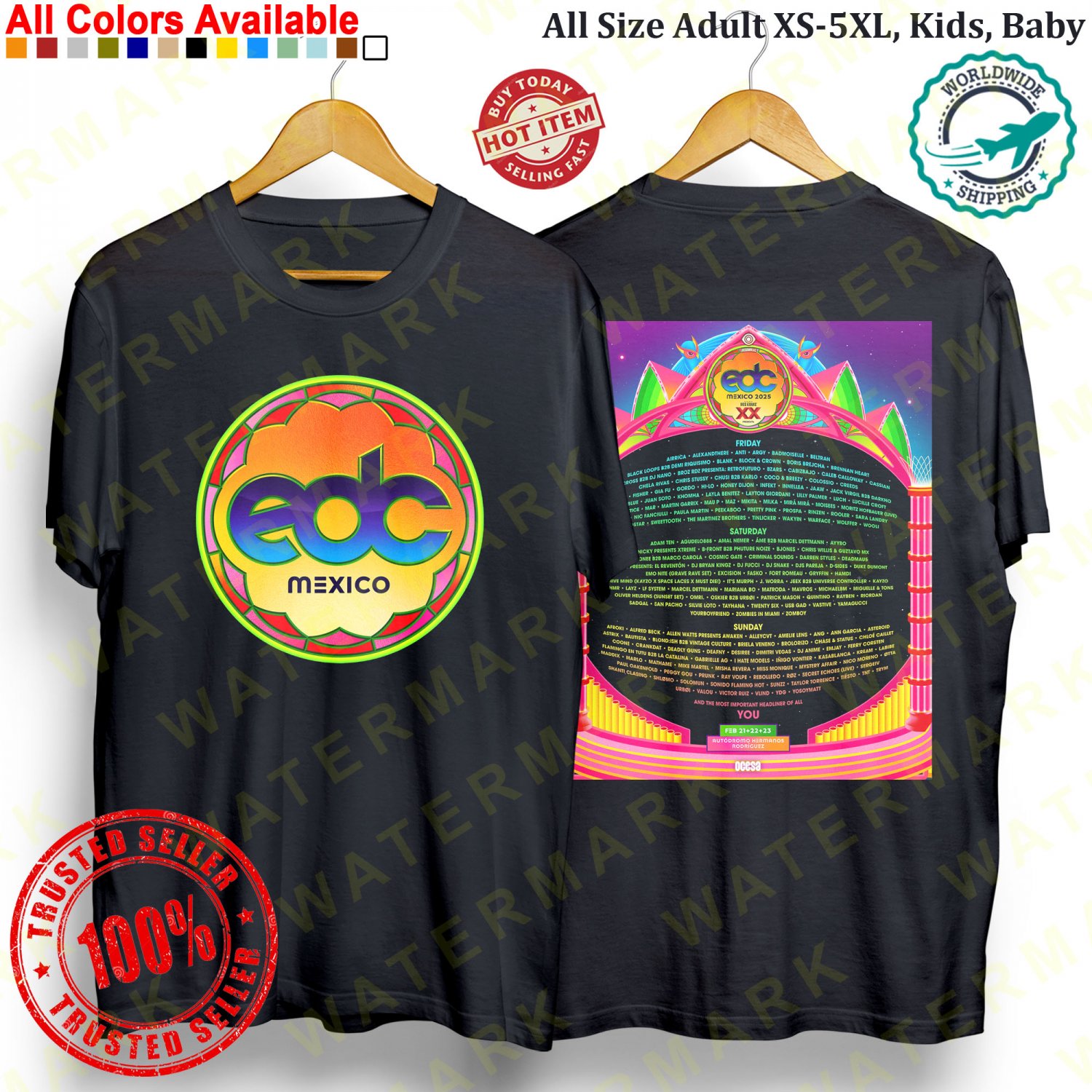 ELECTRIC DAISY CARNIVAL (EDC) MEXICO MUSIC FESTIVAL 2025 T-Shirt All Size Adult S-5XL