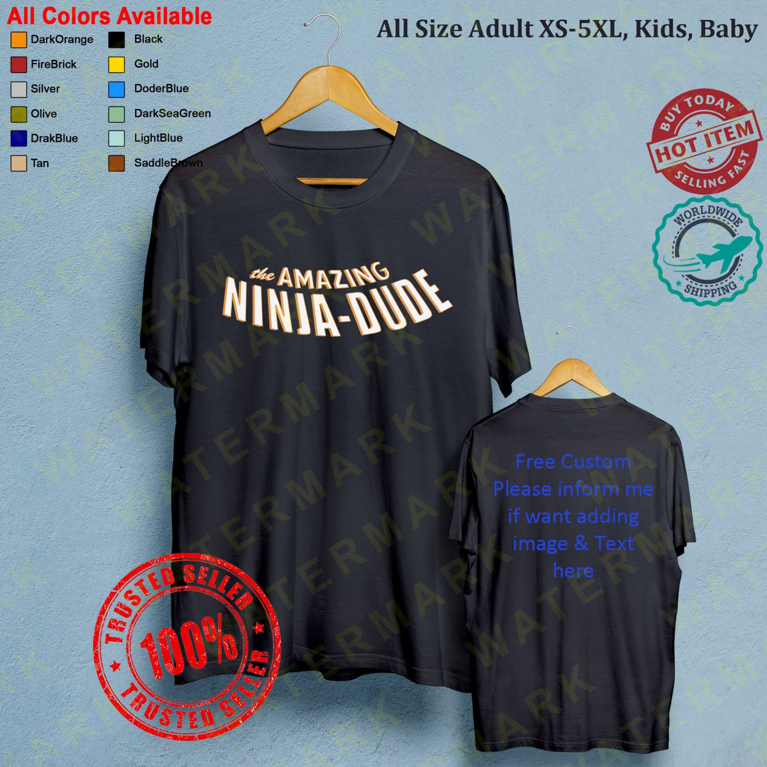 3 AMAZING NINJA DUDE COMIC COVER T-Shirt All Size Adult S-5XL