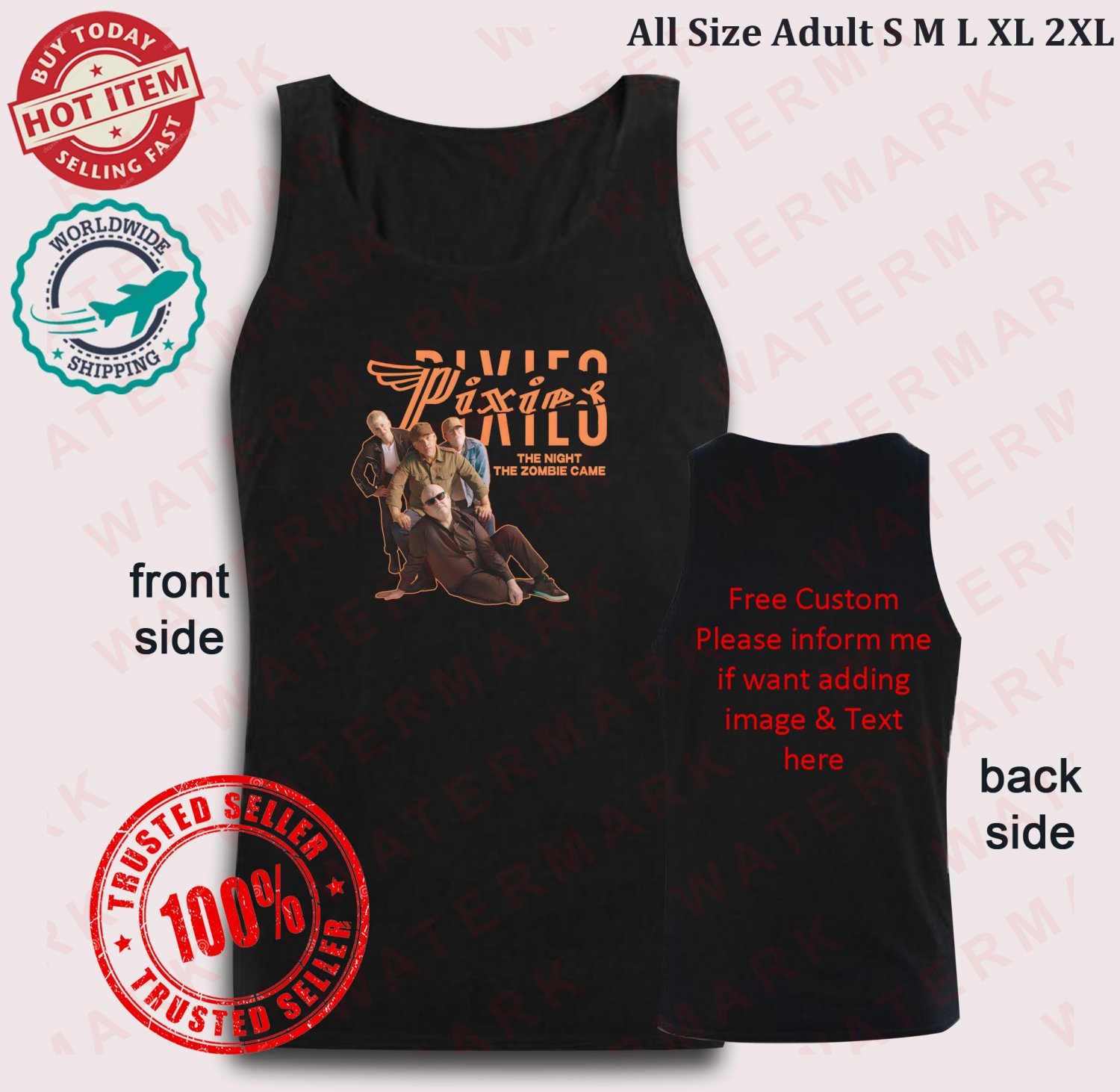 PIXIES THE NIGHT THE ZOMBIES CAME TOUR 2025 Tank top