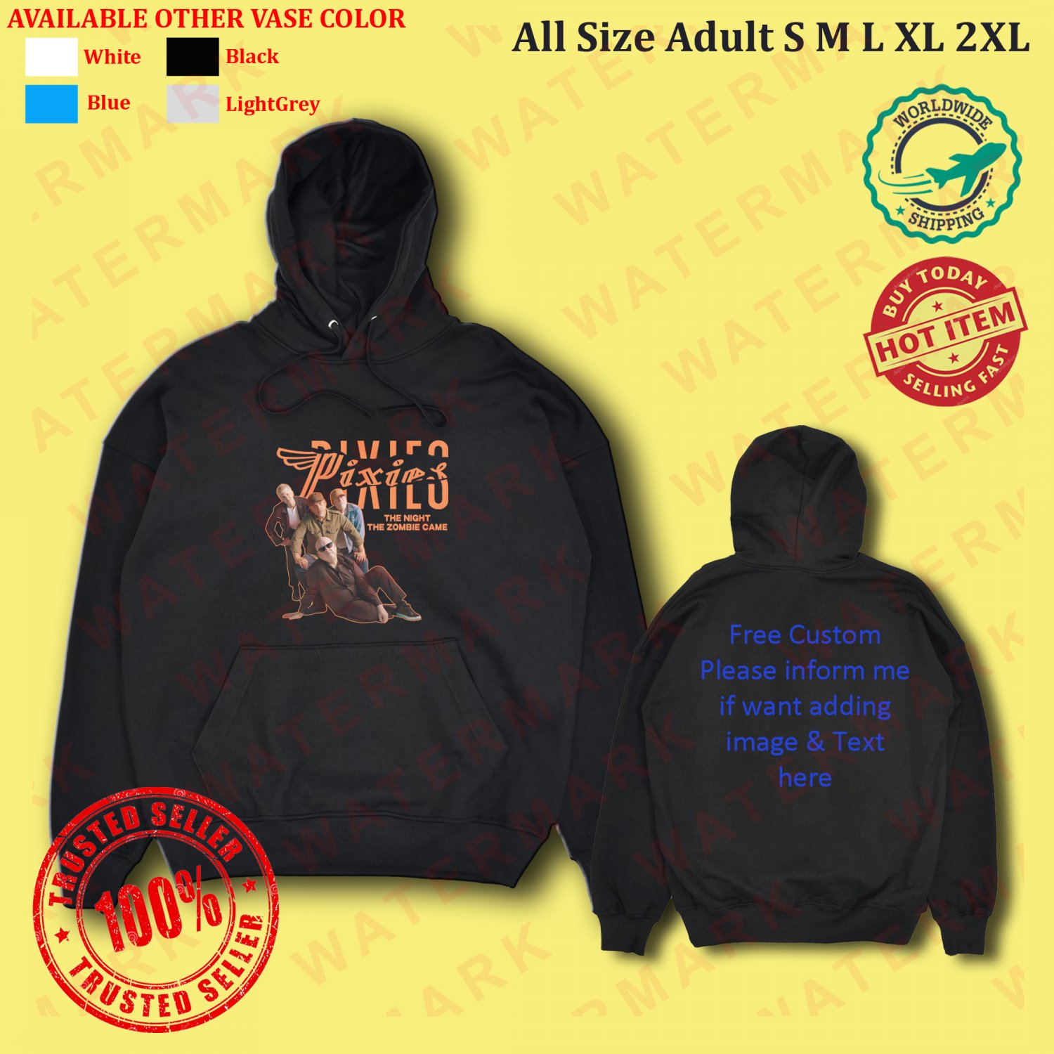 PIXIES THE NIGHT THE ZOMBIES CAME TOUR 2025 Hoodie