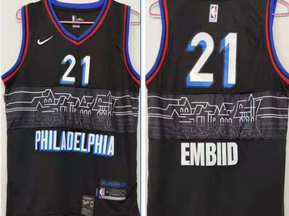 2020 Joel Embiid Philadelphia Sixers 76ers Nike City Edition NBA Jersey  Size Medium – Rare VNTG