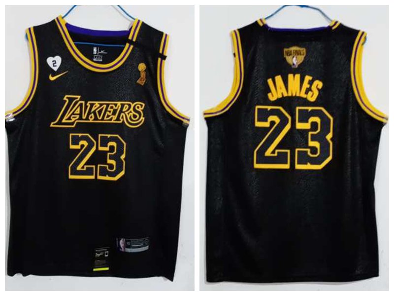 Los Angeles Lakers #23 LeBron James Black 2020 Finals With GiGi Patch  Stitched NBA Jersey