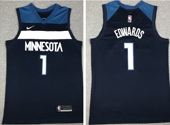 Men's Minnesota Timberwolves Anthony Edwards #1 Nike Blue 2021/22