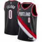 Nike Portland Trail Blaze 0 Damian Lillard Basketball Jersey Black Fan Edition