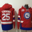 Philadelphia 76ers 25 Ben Simmons Basketball Hoodie Red
