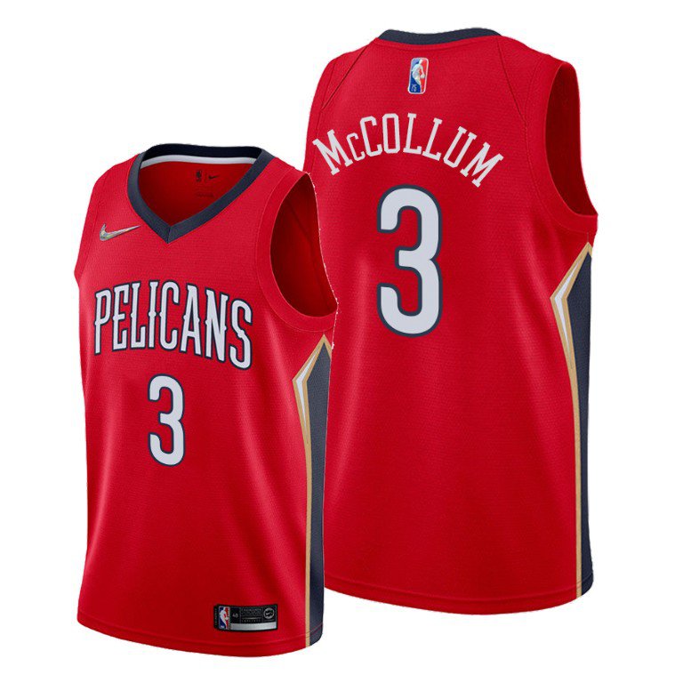 New Orleans Pelicans #3 C.J. McCollum 2022 Statement Edition Jersey Red