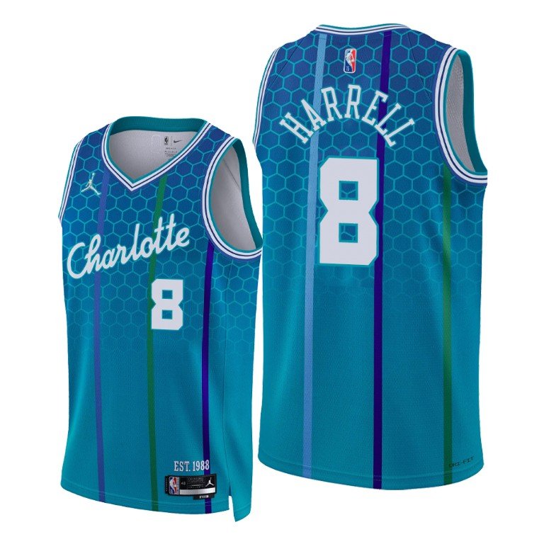 Montrezl Harrell Hornets 2022 City Edition Blue #8 Jersey 75th Diamond ...