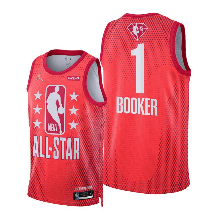 Devin Booker 2022 NBA All-Star Maroon Reserves Jersey Suns #1
