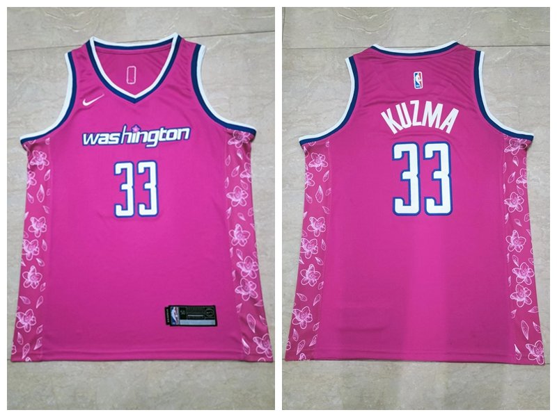 Washington Wizards #33 Kyle Kuzma Jersey Pink