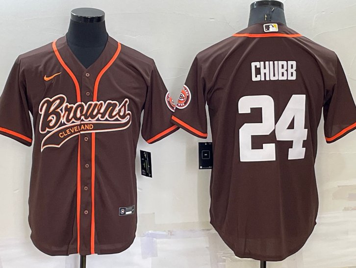 Cleveland Browns Nick Chubb Stitched Baseball Jersey store