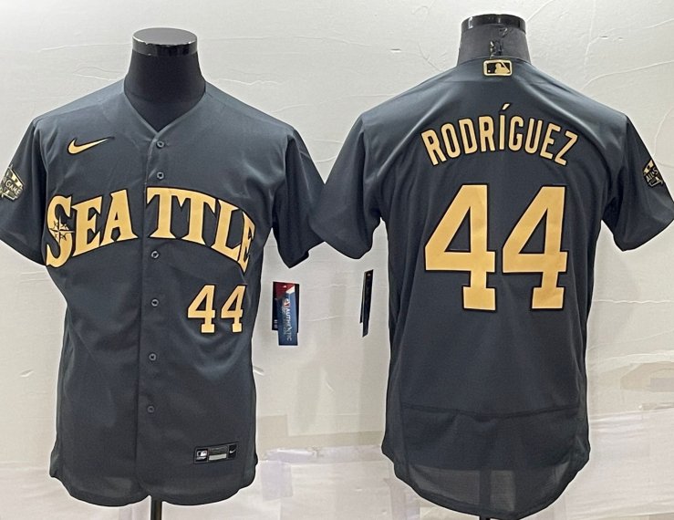 Seattle Mariners 44 Julio Rodriguez 2022 All Star Flexbase Jerseys Grey
