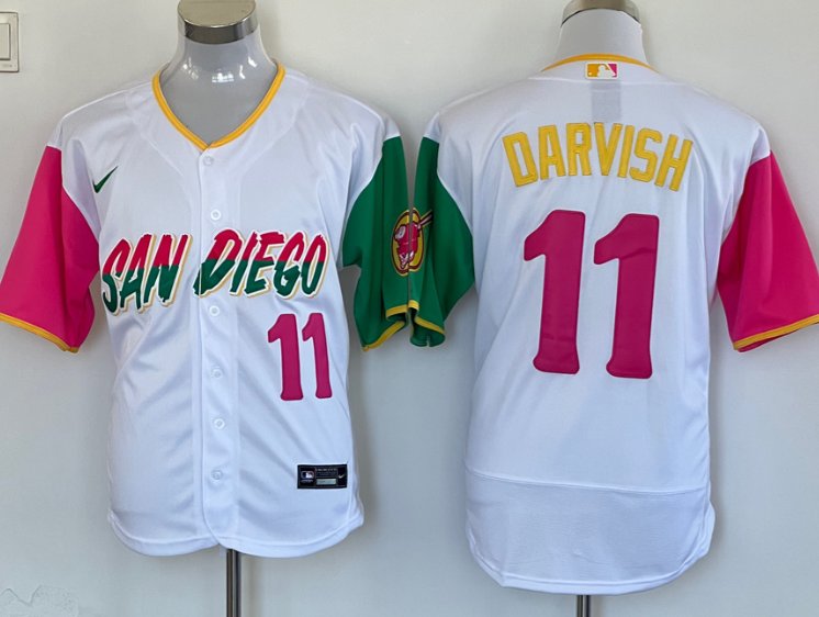 Men's San Diego Padres - #11 Yu Darvish Cool Base / FlexBase Stitched Jersey