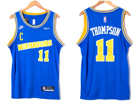 Golden State Warriors #11 Klay Thompson Throwback Jersey Blue