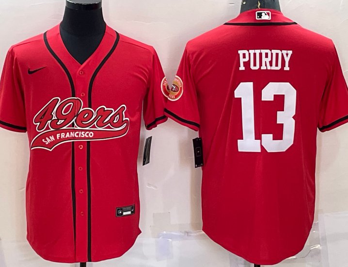 San Francisco 49ers #13 Brock Purdy Baseball Jersey Red