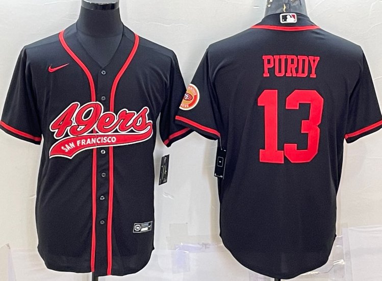 San Francisco 49ers 13 Brock Purdy Baseball Jersey Black