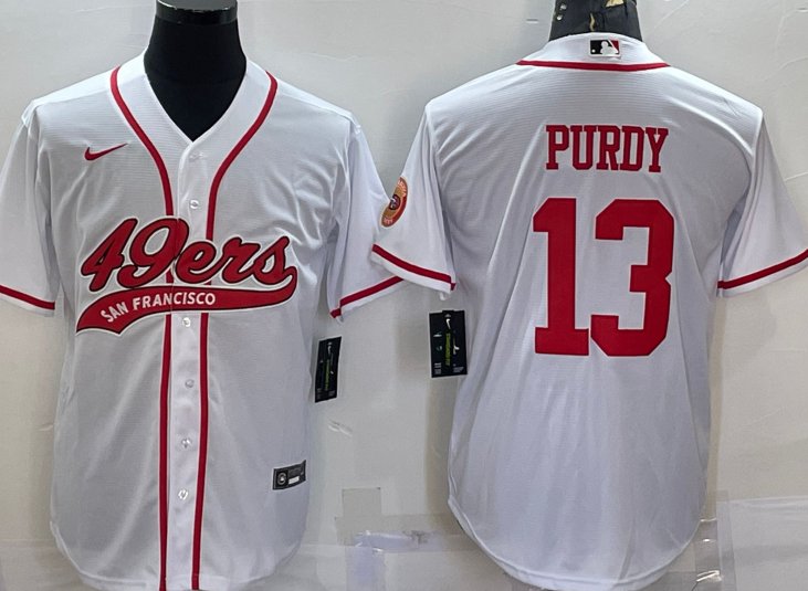 San Francisco 49ers 13 Brock Purdy Baseball Jersey White