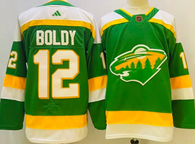 Minnesota Wild 12 Matt Boldy 2023 Reverse Jersey Green