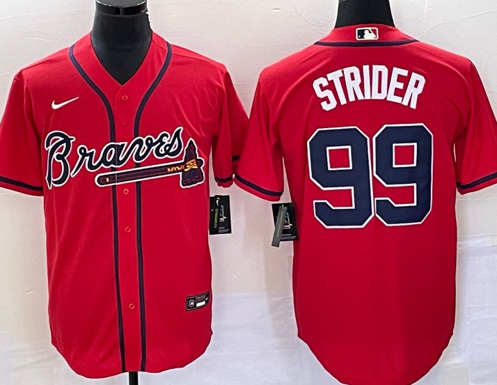 Spencer Strider Atlanta Braves Alternate Red Baseball Player Jersey —  Ecustomily