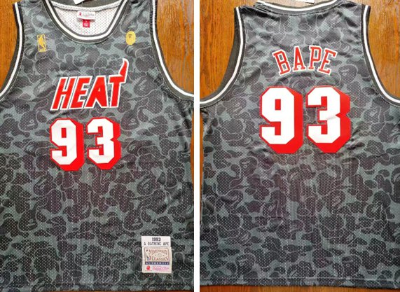 Bape x Mitchell & Ness Miami Heat Jersey Black