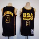 Team USA #9 Michael Jordan 1992 Throwback Jersey Black Golden