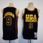 Team USA #9 Michael Jordan 1992 Throwback Jersey Black Golden