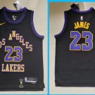 Los Angeles Lakers #23 Lebron James 23 Jersey Black