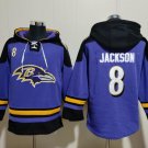 Baltimore Ravens #8 Lamar Jackson Hoodies Purple/Black