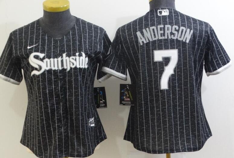 Nike Women's Chicago White Sox Tim Anderson #7 White Cool Base Jersey