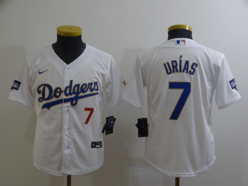 Los Angeles Dodgers Julio Urias #7 2021 Gold Program Jersey White Gold