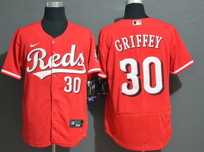 Ken Griffey Jr. #30 Cincinnati Reds Red Alternate Flex Base Jersey