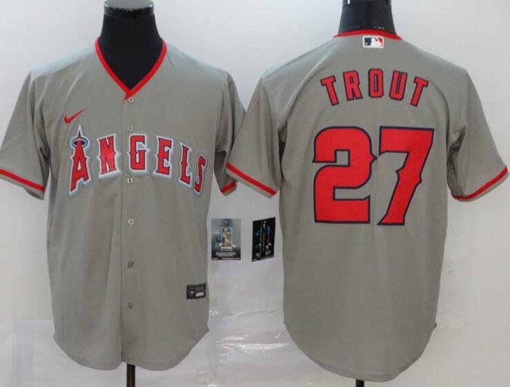 Mike Trout Los Angeles Angels Grey Cool Base Jersey