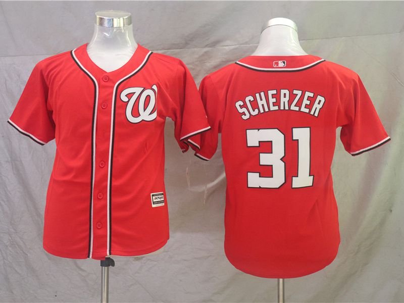 Washington Nationals #31 Max Scherzer Youth Jersey-Red