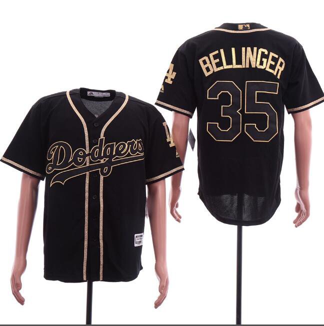 Los Angeles Dodgers Jersey Cody Bellinger #35 Black And Gold for