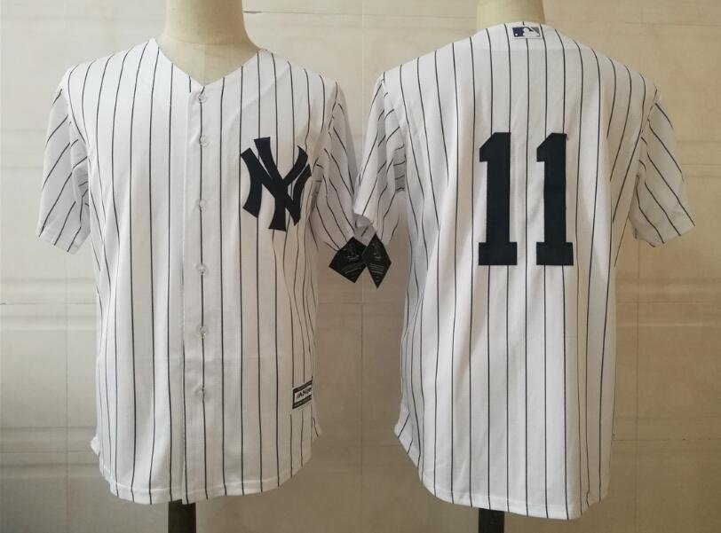 Youth New York Yankees #11 Brett Gardner White Cool Base