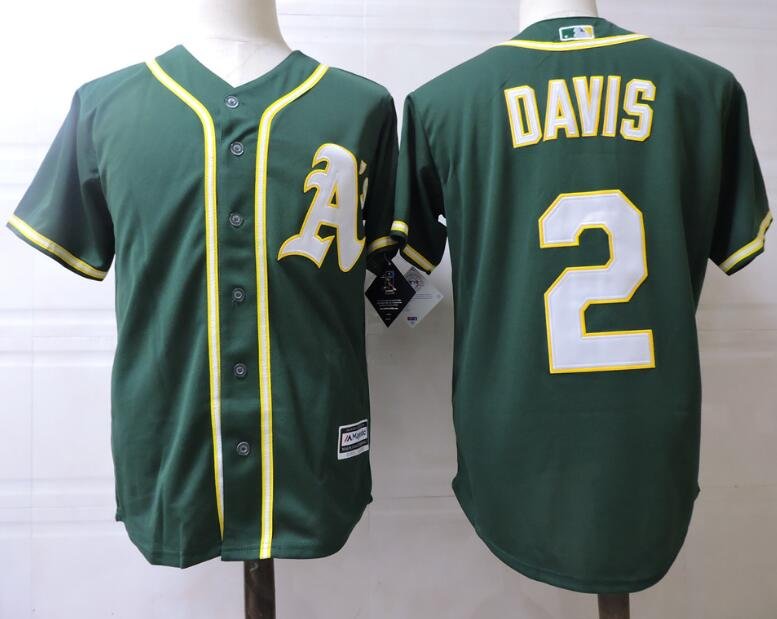 Outerstuff Khris Davis Oakland Athletics #2 Green Youth Cool Base