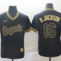 Kansas City Royals #16 Bo Jackson Nike Fashion Jersey Black Gold