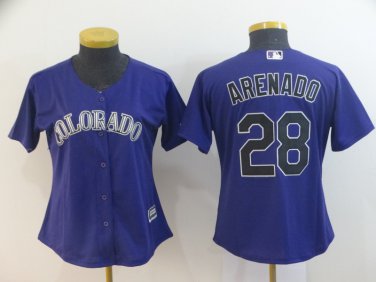 Nolan Arenado #28 Colorado Rockies Purple Flex Base Jersey - Cheap