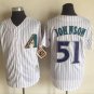 Arizona Diamondbacks 51 Randy Johnson Baseball Jersey White Strips Throwback