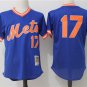 New York Mets 17 Keith Hernandez Baseball Jersey Blue retro net eye