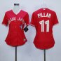 Women Toronto Blue Jays 11 Kevin Pillar Baseball Jersey Red