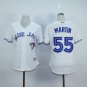 Women Toronto Blue Jays 55 Russell Martin Baseball Jersey White